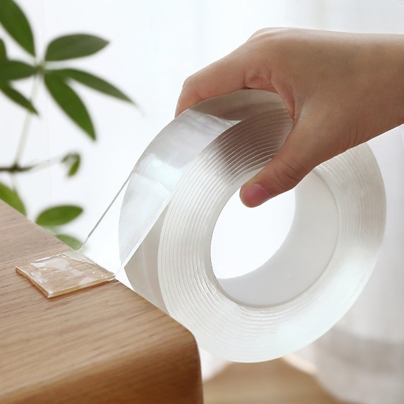 Nano Magic Tape Double Sided Tape Transparent NoTrace Reusable Waterproof Adhesive Tape